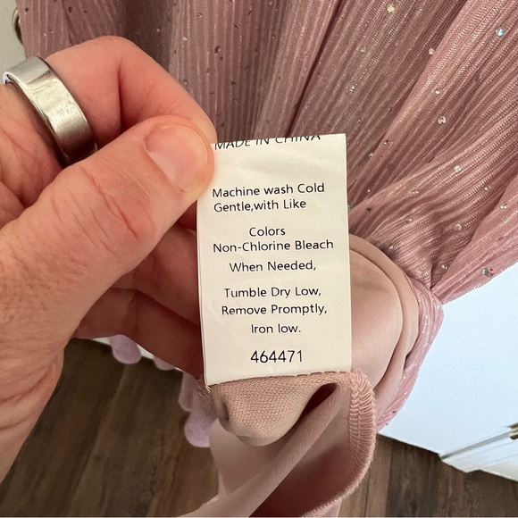 PRETTYGARDEN Pink Glitter Maxi Dress Wrap V-Neck Cocktail Party size XXL - Picture 10 of 11